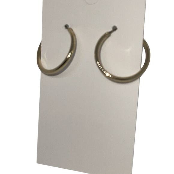 Gold Tone Polished Hoop Earrings Fashion Stylish Elegant Trendy Everyday Wear - Picture 3 of 7